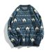 Harajuku Style Animal Jacquard Sweater, Versatile For Autumn And Winter, Deer Plush Knitted Sweater For Teenagers_viptrois.com