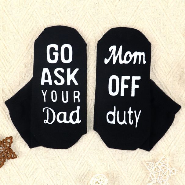 Medium cotton socks sole creative letter non-slip adhesive floor socks casual funny socks_viptrois.com