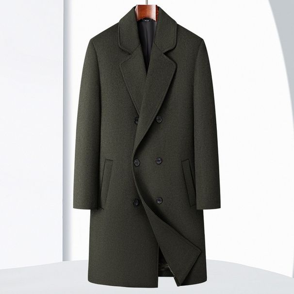 British-Style Wool Blend Coat For Men – Mid-Length Single-Breasted Overcoat With Quilted Options (170-195, Olive/Charcoal/Navy/Black)_viptrois.com