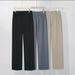 Men's Lightweight Breathable Dress Pants – Slim-Fit Straight Cut With Wrinkle-Resistant Polyester For Office & Travel (Black/Dark Grey/Khaki)_viptrois.com