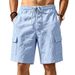 Breathable Men's Linen Work Shorts With Multiple Pockets, Lightweight & Relaxed Fit For Summer_viptrois.com