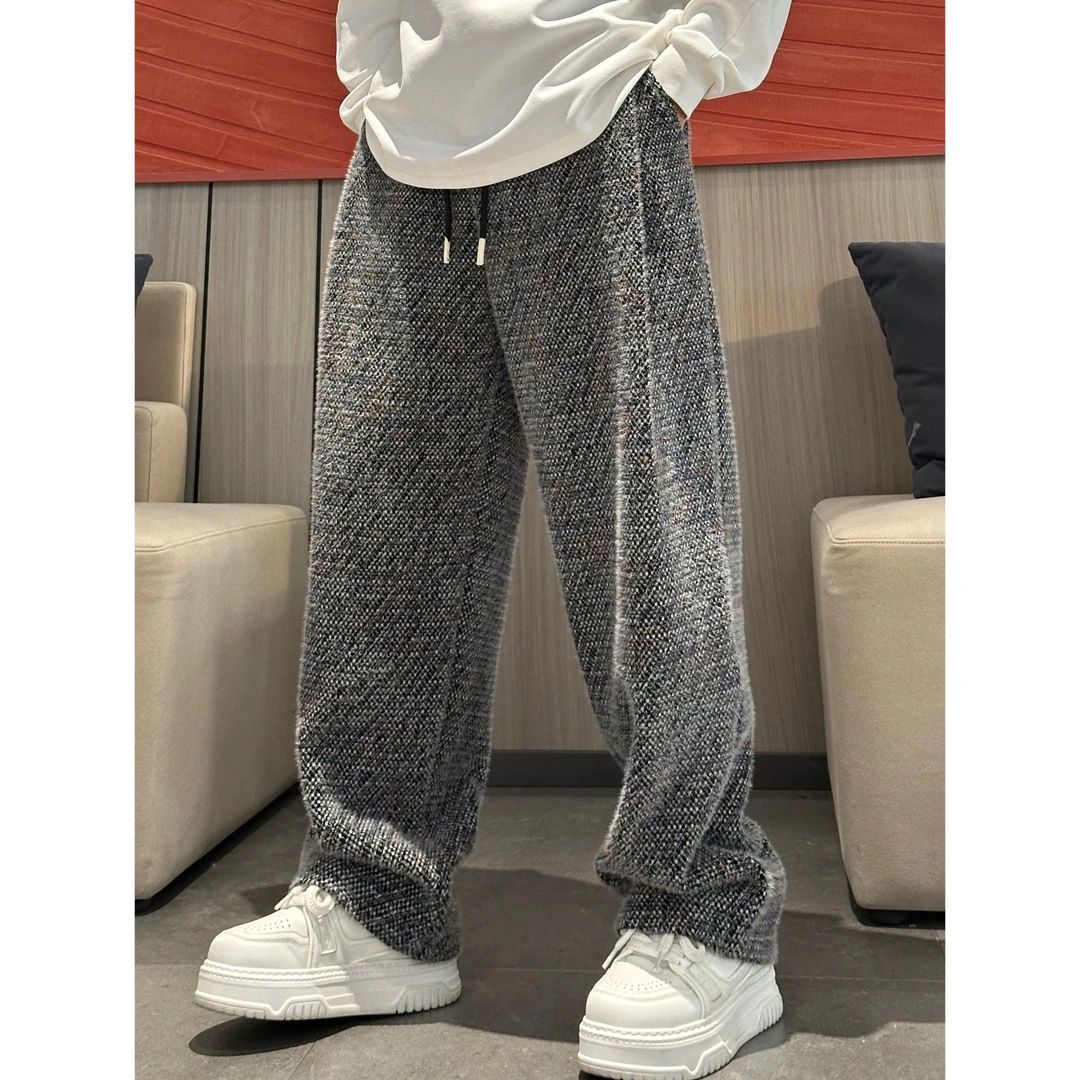 Autumn New Fashion Versatile Trendy Men's Loose Comfortable High-Quality Draped Casual Straight-Leg Long Pants_viptrois.com