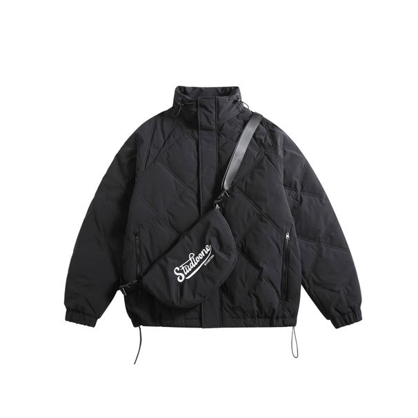 Quilted Pattern 90% White Duck Down Jacket For Men Winter Couple Style Warm Coat Street Versatile Casual Wear_viptrois.com