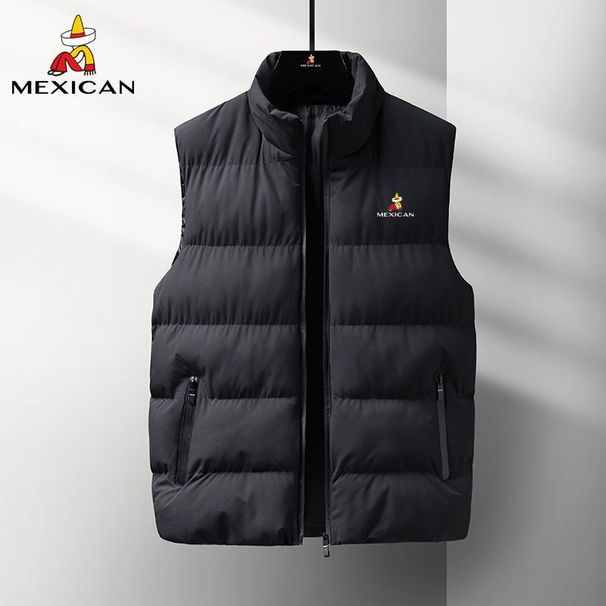 Scarecrow Vest Men's Autumn And Winter Thickened Thermal Vest Jacket Vest Casual Stand-up Collar Cotton Clothes Men's And Women's Vests_viptrois.com