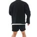 New Muscle Fitness Long Sleeved Men's Running Training Loose Fit Oversized Breathable Round Neck Casual Rolled Edge_viptrois.com