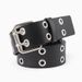 Punk Grommet Belt With Double Roller Buckle - Edgy Adjustable Waistband For Streetwear & Y2K Looks_viptrois.com