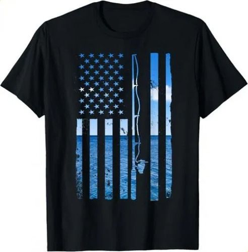 T-shirtamerican Flag Fish Fisher 2026 Fisherman Funny Bass Fishin_viptrois.com