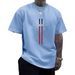 Summer Casual Loose Fit Crew Neck T-Shirt for Men Short Sleeve Parisian Alphabet Print Top_viptrois.com