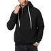 Men's Zip-Up Hooded Sweatshirt With Drawstring - Thickened Polyester Pullover For Casual & Sports (Black, White, Navy, Gray, Khaki, Burgundy)_viptrois.com