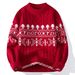 Pure Fair Isle 2025 Autumn And Winter Thickened Warm Knitted Men's Youth Christmas Jacquard Sweater_viptrois.com