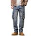 Foreign Trade Ami Kaji Hip-hop Pants Men's Nostalgic Retro Multi-pocket Fat Man Tooling Skateboard Wide-footed Pants Men's Straight_viptrois.com