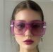 Colored Fashion Trend Sunglasses Square Large Frame Hollow Sunglasses Style Sun Visor_viptrois.com