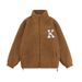 Men's Clothing Men's lamb plush cotton coat thickened fur and leather granular fleece jacket style polar fleece handsome cotton jacket_viptrois.com