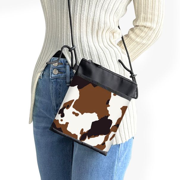 Fashion Leopard Print Portable Storage Bag Shopping Shoulder Bag Casual Contrast Color Commuter All Match Crossbody Mobile Phone Bag Women_viptrois.com