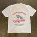 American Style Summer High Street Letter Coconut Tree Print T-Shirt Versatile Short Sleeve Cotton Men's Crew Neck Loose_viptrois.com