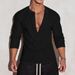 Men's Athletic Polo Shirt – Vertical Stripe Design, Breathable Cotton Blend, Stand Collar & Long Sleeves For Sports & Casual Wear_viptrois.com