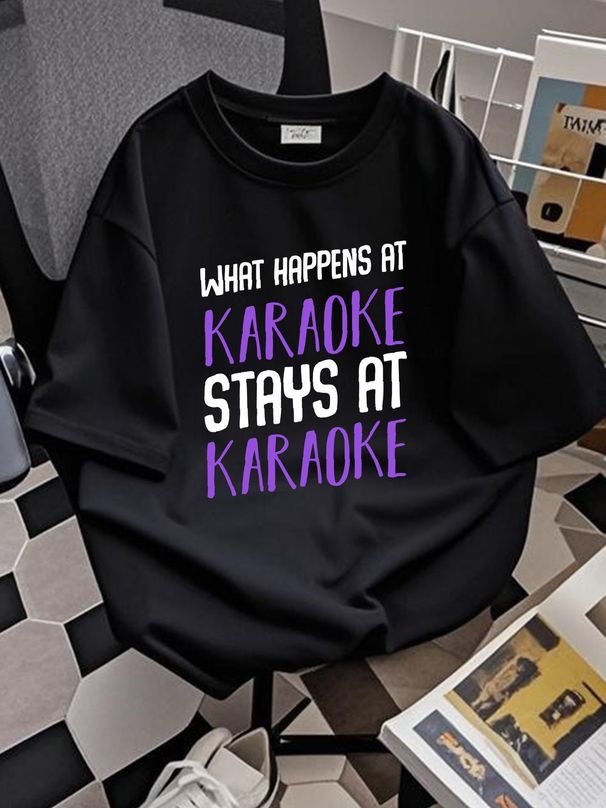 Karaoke Fan Tee For Singing Fan Singer Vocalist Music Lover Shirt For Musician Tshirt Music Arts Gift / Tank Top T Shirt Homme Casual Streetwear_viptrois.com