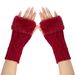 Women's Knitted Wool Half-Finger Gloves - Warm & Soft Double Diamond Design For Autumn & Winter (Short Cuff, Stylish & Cozy)_viptrois.com