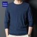 Romon Long Sleeve T-Shirt For Men, Spring And Autumn Round Neck Sweater, Thin Men's Business Casual Knitted Top By Dream_viptrois.com