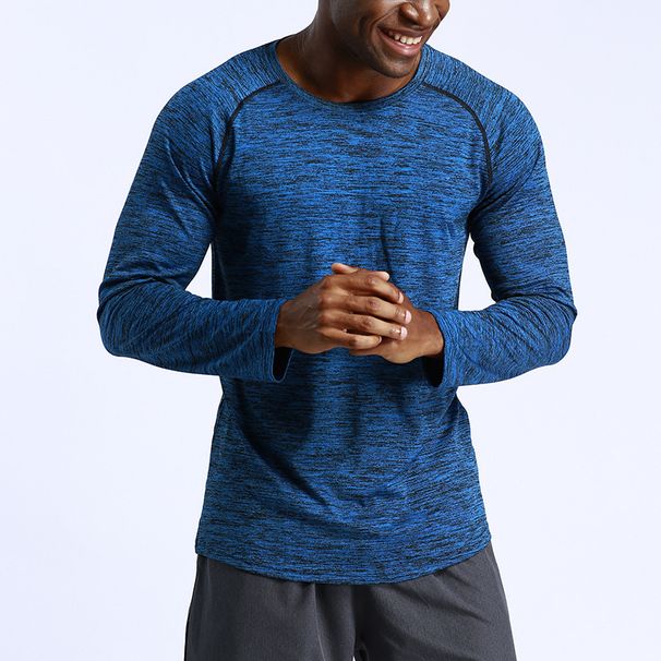 Man's clothing Running training fitness wear men's shirt loose basketball sports long sleeve quick drying sports T-shirt_viptrois.com