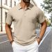 Cross-border Men's Turn-down Collar Buttoned Solid Color Linen Summer Casual Short-sleeve Pocket T-shirt European And_viptrois.com