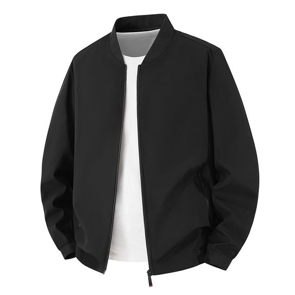 Men's Spring And Autumn Baseball Jersey Simple And Versatile Trendy Middle-aged Stand-up Collar Jacket Casual Top Jacket_viptrois.com