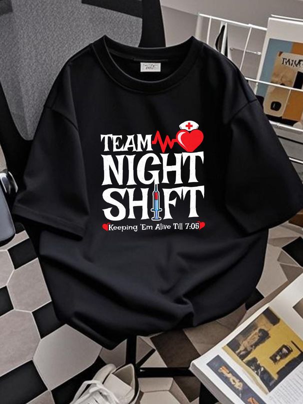 Team Night Shift - Night Shift Nurse Drawstring Bags Gym Bag Hot Lightweight Versatile Slightly Homme Stretched Fashion Graphic Stylish_viptrois.com