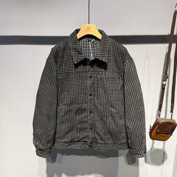 Vintage Versatile American Casual Korean Style Turn-Down Collar White Duck Down Jacket Men's Comfortable Warm Loose Coat_viptrois.com