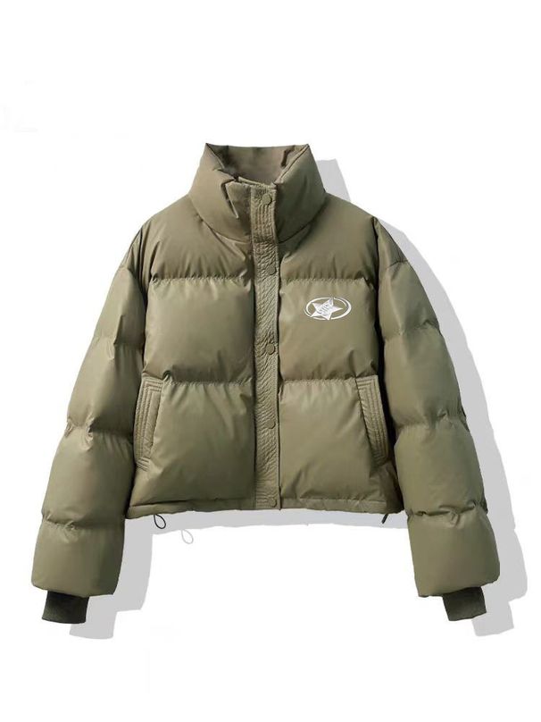 Men's Clothing Wash Free, Short Down Filled Cotton Jacket For Couples, Featuring Metallic Stars And A Thickened Design, Perfect For Petite Women._viptrois.com