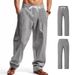 Men's Clothing American New Linen Men's Casual Pants Summer Thin Style Simple High Street Wide Leg Overalls Men's Style_viptrois.com