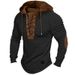 Men's Clothing Solid Color Hoodie Men's T Shirt Top Pleated Hooded Street Long Sleeve Lace Up Basic Style_viptrois.com