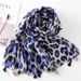 Leopard Print Cotton-Linen Scarf For Women - Fur-Edged Winter Shawl & Spring/Autumn Neck Warmer (Dual-Purpose, All-Match, Long Silk Blend)_viptrois.com