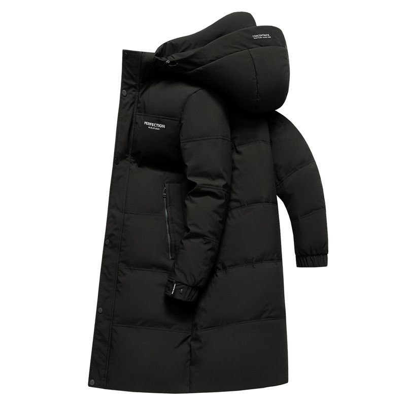 Men's Clothing Winter Down Jacket For Men Winter New Style Long Style Over The Knee Lengthened Thickened Warm Simple Versatile Jacket_viptrois.com