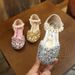 Foreign Trade Children's Sandals 2025 Summer New Girls Rhinestone Square Head Princess Leather Shoes Student Bow Dance Shoes_viptrois.com