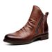 European Warm Series Spring And Autumn Martin Double Side Zipper Non-Slip Tassel Leather Boots Large Size Trendy Men's Shoes_viptrois.com