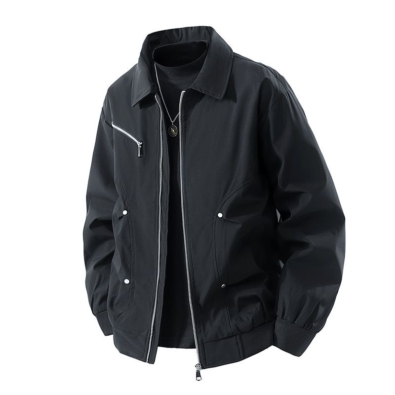 Men's Aviator Bomber Jacket – Oversized Fit Lightweight Windbreaker (L-9XL, Cleanfit Style, Breathable Polyester, Beige/Black)_viptrois.com