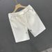 Men's White Jacquard Shorts Casual Style Trendy Five Point Beach Pants High End Summer 2026 New_viptrois.com