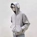 Men's Clothing Autumn And Winter Cleanfit Hooded Sweatshirt 500g Heavy Silhouette Tailoring Boxy Version Basic Solid Color Cardigan Men And Women_viptrois.com