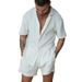 Men's Clothing Spring And Summer New Men's Commuter Suit Casual Button Shirt Short Sleeve Shorts Men_viptrois.com