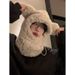 Cute thickened plush teddy bear scarf integrated with women's autumn and winter Korean version warm ear protection hat_viptrois.com
