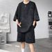 Men's Clothing Tie Dye Casual Sports Suit For Men In Summer Oversized Size For Fat Men Cool And Handsome T Shirt Short Sleeved Shorts One Set To Wear_viptrois.com