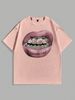 Men's Clothing T Shirt Y2k Mouth Print T Shirt Men's Summer Harajuku Street Wear Classic Cotton Casual Short Sleeved Men_viptrois.com