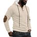Men's Textured Hoodie – Heavyweight Pullover Sweatshirt With Raised Geometric Pattern, Oversized Streetwear (White/Navy/Beige/Dark Grey/Black)_viptrois.com