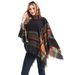 Unisex Spring and winter Christmas green cape loop yarn bristle check hooded cape_viptrois.com