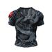 Men's Clothing New 3D Digital Printing Short Sleeved Sweat Wicking Quick Drying Breathable T Shirt Running Sports Leisure Fitness Tights_viptrois.com