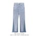Niche Washed And Distressed Patchwork Slimming Micro Flared Jeans, Men's Trendy American Street Casual Pants_viptrois.com