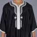 2024 Men's Long Shirt Casual Youth Regular Black Muslim Embroidered Robe 113824_viptrois.com
