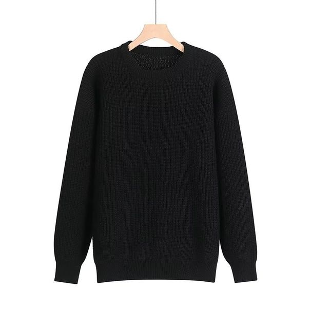 Round Neck Pullover Knitted Sweater For Men, Long Sleeved Sweater, Solid Color Sweater, And Thread Jacket_viptrois.com