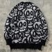 Grunge Skull Print Cardigan – Distressed Fringe Oversized Sweater (Gothic, Unisex, V-Neck)"_viptrois.com
