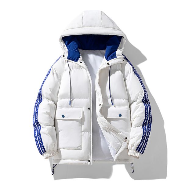 New Autumn And Winter Short Warm Cotton-padded Clothes Men's Cotton Hooded Clothes Stand-up Collar Hong Kong Style Warm Bread Clothes Large Pockets_viptrois.com